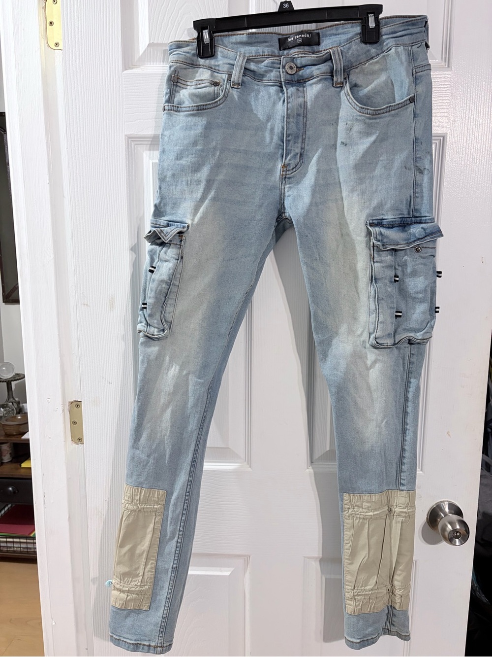 SERENEDE Light Wash Cargo Utility Jeans Men’s Size 34